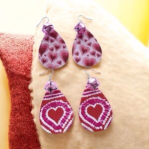 🆕 Look of Love Faux Leather Earrings with Bells